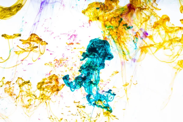 Akrilik renkler ve mürekkep su. arka plan.