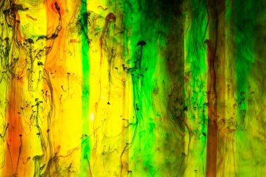 Akrilik renkler ve mürekkep su. arka plan.