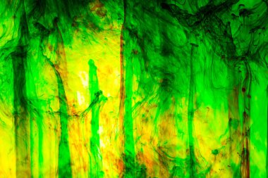 Akrilik renkler ve mürekkep su. arka plan.