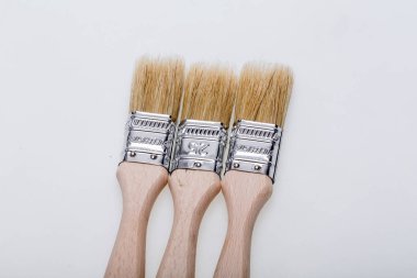 Beyaz arkaplanda izole edilmiş boya fırçası