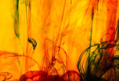 Akrilik renkler ve mürekkep su. arka plan.