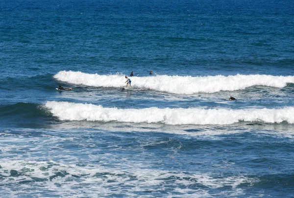 Surfers w akcji na wyspie Madera. Portugalia — Zdjęcie stockowe