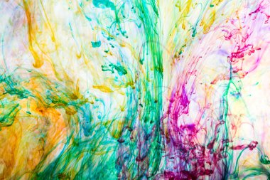 Akrilik renkler ve suda mürekkep. 