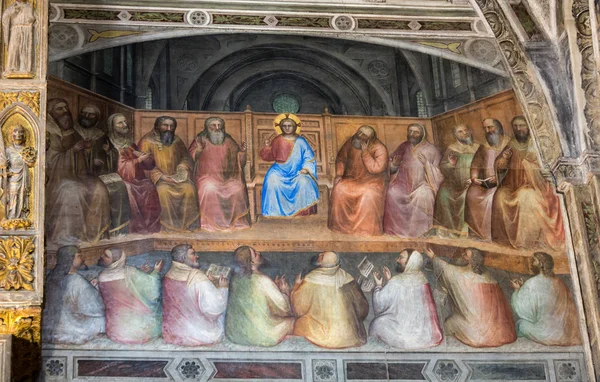 De fresco's in het Baptisterium van de dom of de kathedraal van Santa Maria Assunta door Giusto de Menabuoi (1375-1376). Padua — Stockfoto