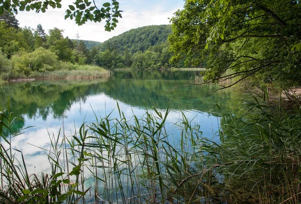 Impresionante vista en el Parque Nacional de los Lagos de Plitvice —  Fotos de Stock