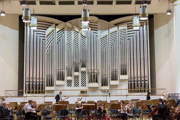 Veduta del palco della sala concerti della Filarmonica di Cracovia — Foto Stock