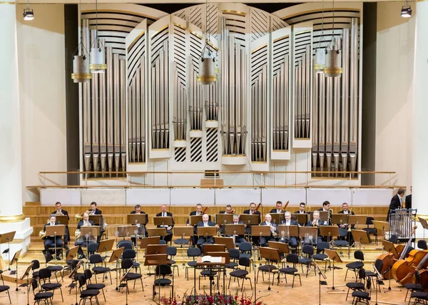 View of the stage of the concert hall at the Cracow Philharmonic — Stock Photo, Image