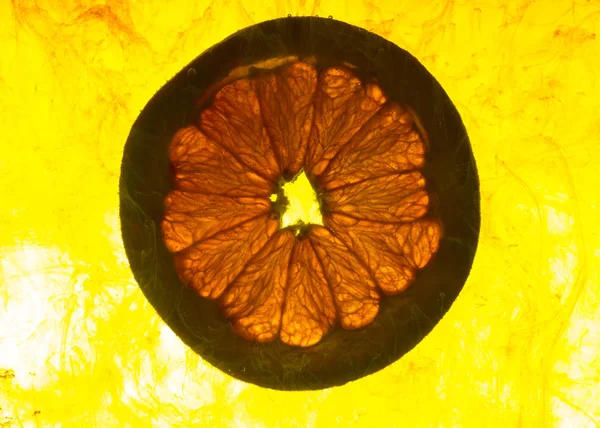 Detailní záběr kousek grapefruitu ve vodě. — Stock fotografie