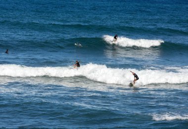 Madeira Adası üzerinde eylem Surfers. Portekiz