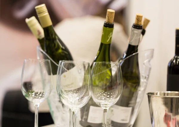 クラクフ国際ワイン貿易フェア Enoexpo は、ワイン専用専門イベントです。毎年、世界各地からのワインの生産者を満たす輸入業者、ディストリビューターおよび代表者 — ストック写真
