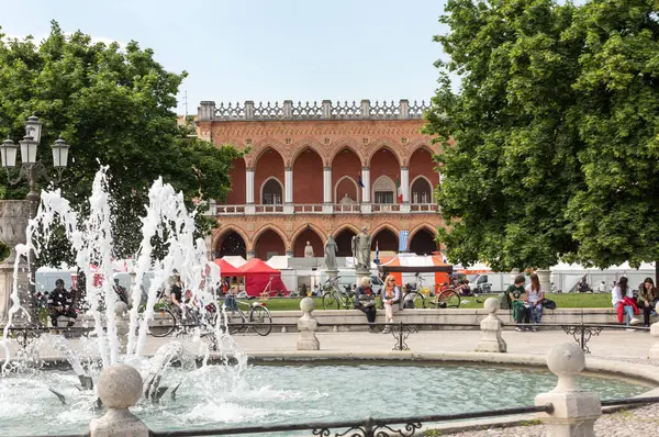 stock image Lodge Amulea in the Great piazza of Prato della Valle also known as Ca' Duodo Palazzo Zacco in Padua, Italy.