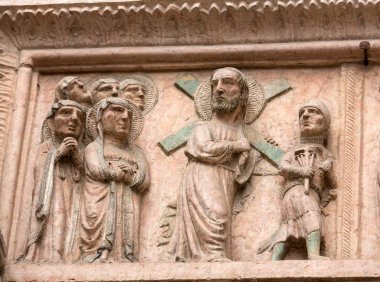 Kabartma cephe Sant'Anastasia Kilisesi Verona, İtalya.