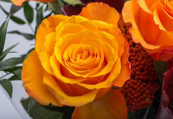Krásnou kytici růží oranžové. — Stock fotografie
