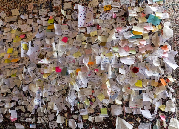 Part of the wall covered with love messages in Juliet house, Verona, Italy. Royalty Free Stock Photos