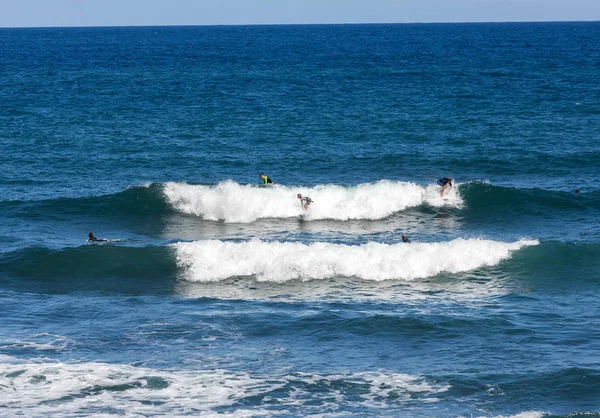 Surfaři v akci na ostrově Madeira. Portugalsko. — Stock fotografie