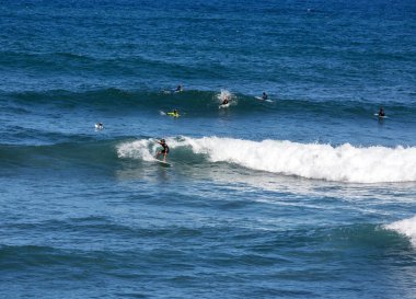 Madeira Adası üzerinde eylem Surfers. Portekiz