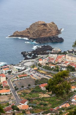 Porto Moniz, Madeira Adası, Portekiz panoramik görünüm.