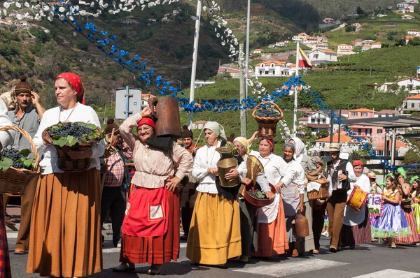 Фестиваль вина Мадейры в Эстрито-де-Камара-де-Лобос, Мадейра, Португалия . — стоковое фото