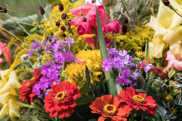 Handmade  beautiful bouquets from flowers and herbs — Stock Photo, Image