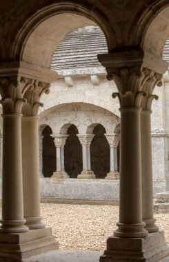 Cloisters in the  Abbey of St. Peter in Montmajour near Arles, France clipart