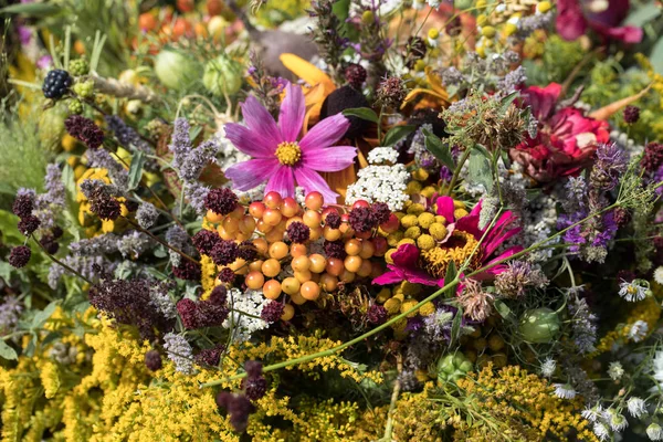 Handmade  beautiful bouquets from flowers and herbs — Stock Photo, Image