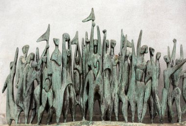 Zafer bronz heykel Botanik bahçesinde Monte Funchal, Madeira Zoltan Borbereki tarafından 1970 yılında yapılmış. Portekiz.