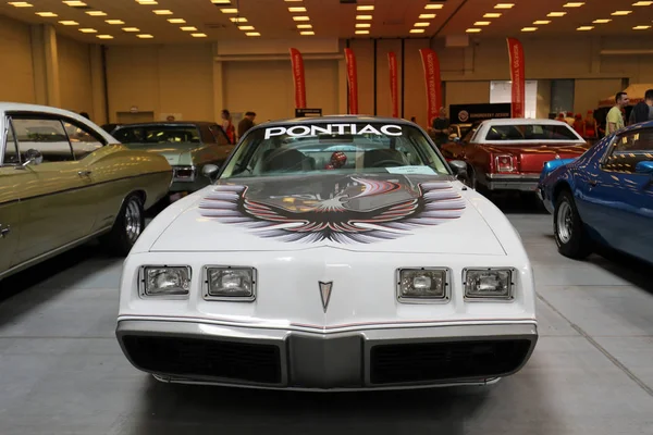 Pontiac Trans Am displayed at 3rd edition of MOTO SHOW in Krakow. Poland. Exhibitors present  most interesting aspects of the automotive industry — Stock Photo, Image