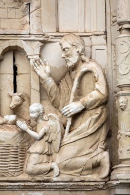 Wainscots - doğum sahnesi Monte Palace tropikal Bahçe, Funchal, Madeira, Portekiz tasvir fayans