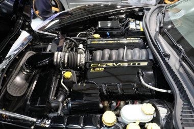  Chevrolet Corvette Moto Show Cracow Polonya nde sergilenmektedir. Katılımcı otomotiv sektörünün en ilginç yönleri mevcut