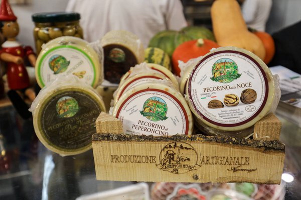 Great cheeses Pecorino at Gastrofood - Trade Fair for Food and Drinks for Catering in Cracow. Poland
