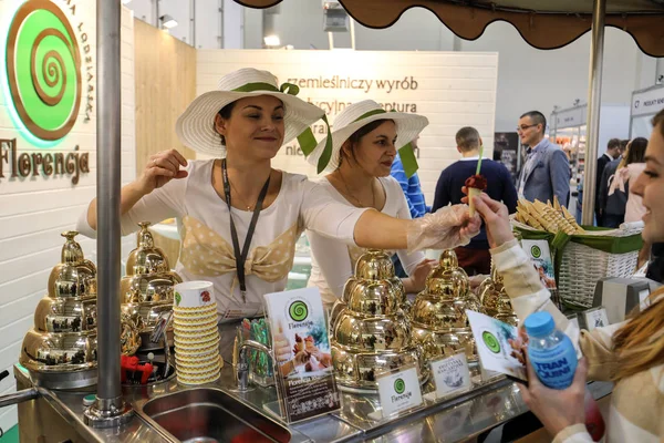 Cracow Poland Novembro 2017 Pavilhão Produtor Sorvetes Gastrofood Feira Alimentos — Fotografia de Stock