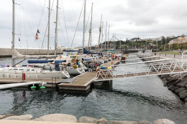 Funchal Portugal September 2016 Yachts Moored Funchal Seaport Madeira Island — Stock Photo, Image