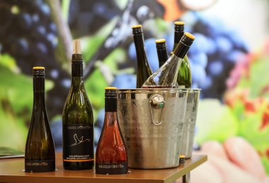 Cracow Polonya - 16 Kasım 2017: Uluslararası şarap ticaret Cracow adil Enoexpo. Dünyanın her yerinden gelen şarap üreticilerinden ithalatçılar Distribütörler ve temsilcileri ile tanışın. Cracow. Polonya