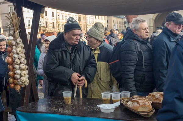 Krakau Polen Dezember 2017 Heiligabend Für Arme Und Obdachlose Auf — Stockfoto
