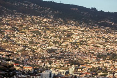 Panoramik Funchal, Madeira Adası üzerinde. Portekiz