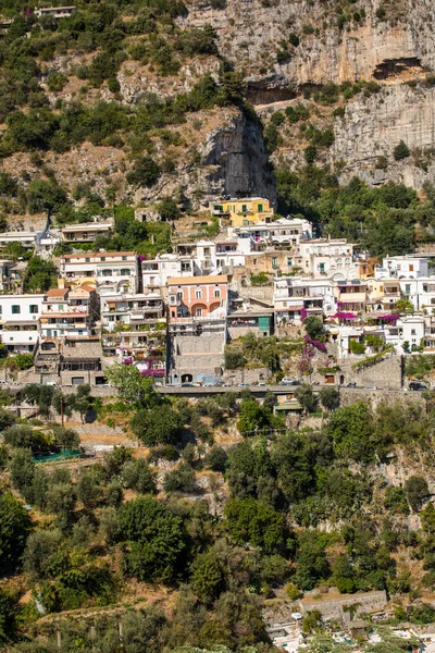 Positano Panoraması hill, Campania, İtalya tırmanma evleriyle 
