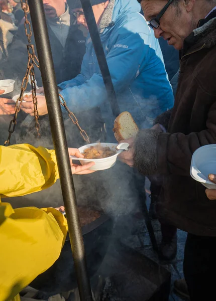 Cracovia Polonia Diciembre 2017 Nochebuena Para Pobres Sin Hogar Plaza — Foto de Stock