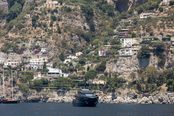 Yate Lujo Con Tripulación Costa Amalfi Cerca Positano Campania Italia — Foto de Stock