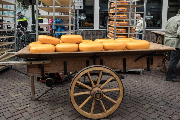 Alkmaar Niederlande April 2017 Typischer Käsemarkt Der Stadt Alkmaar Den — Stockfoto