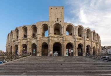 Arles, France - June 24, 2017: The Roman Amphitheater in the old town of Arles in Provence in the South of France. clipart