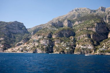 Amalfi Coast Amalfi ve Positano arasında bir görüntü. Campania. İtalya