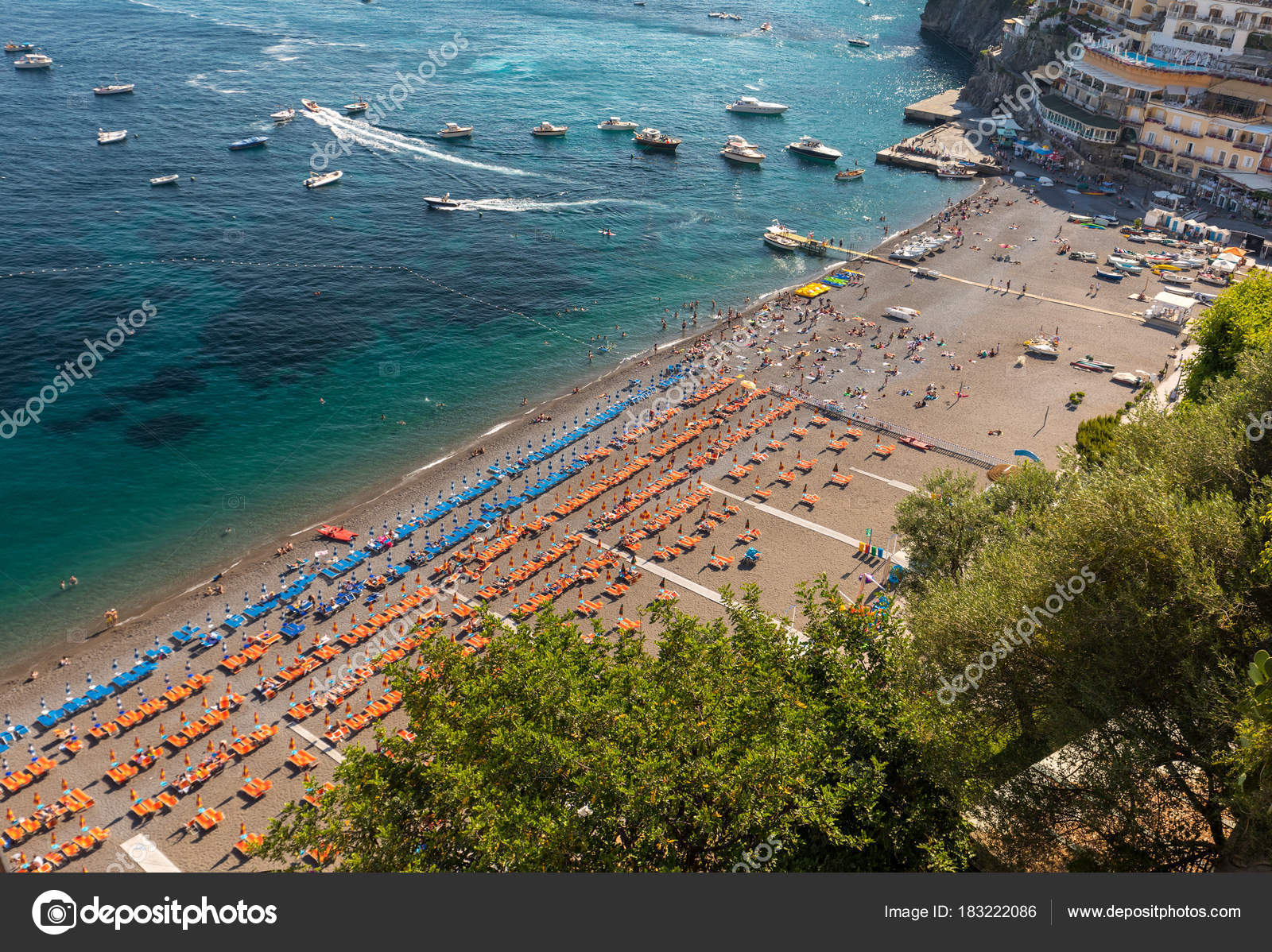 Positano Italy June 2017 Main Beach Positano Spiaggia Grande