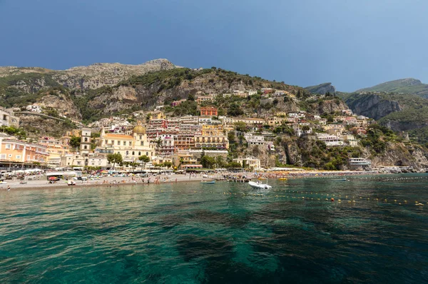Positano Italy June 2017 Positano Seen Sea Amalfi Coast Region — Stock Photo, Image