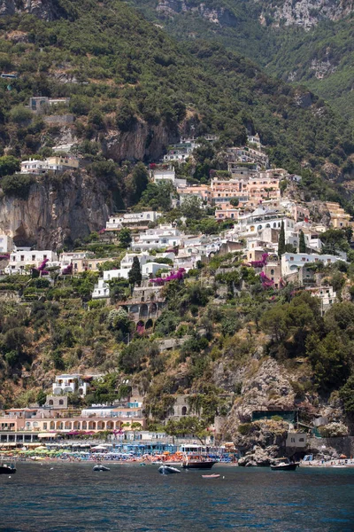 Positano Włochy Czerwca 2017 Positano Widziana Morza Wybrzeżu Amalfi Regionie — Zdjęcie stockowe
