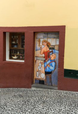 Funchal, Madeira, Portekiz, 4 Eylül 2016: Bölge Velha - en iyi restoranlar ve kafeler Funchal ünlü en eski bölgesi. Madeira, Portekiz