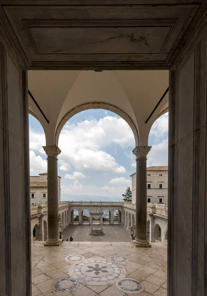 Benedictine Abbey Monte Cassino Manastır Talya — Stok fotoğraf