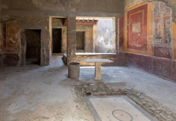 Målad Vägg Pompeii Stad Förstördes 79Bc Vid Utbrott Vulkanen Vesuvius — Stockfoto