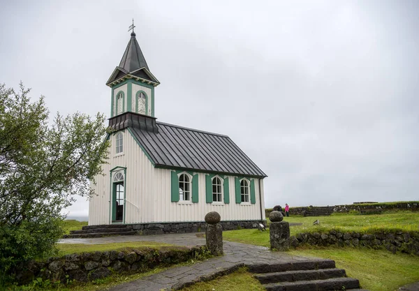 Kilise Thingvellir Milli Parkı Nda Zlanda — Stok fotoğraf