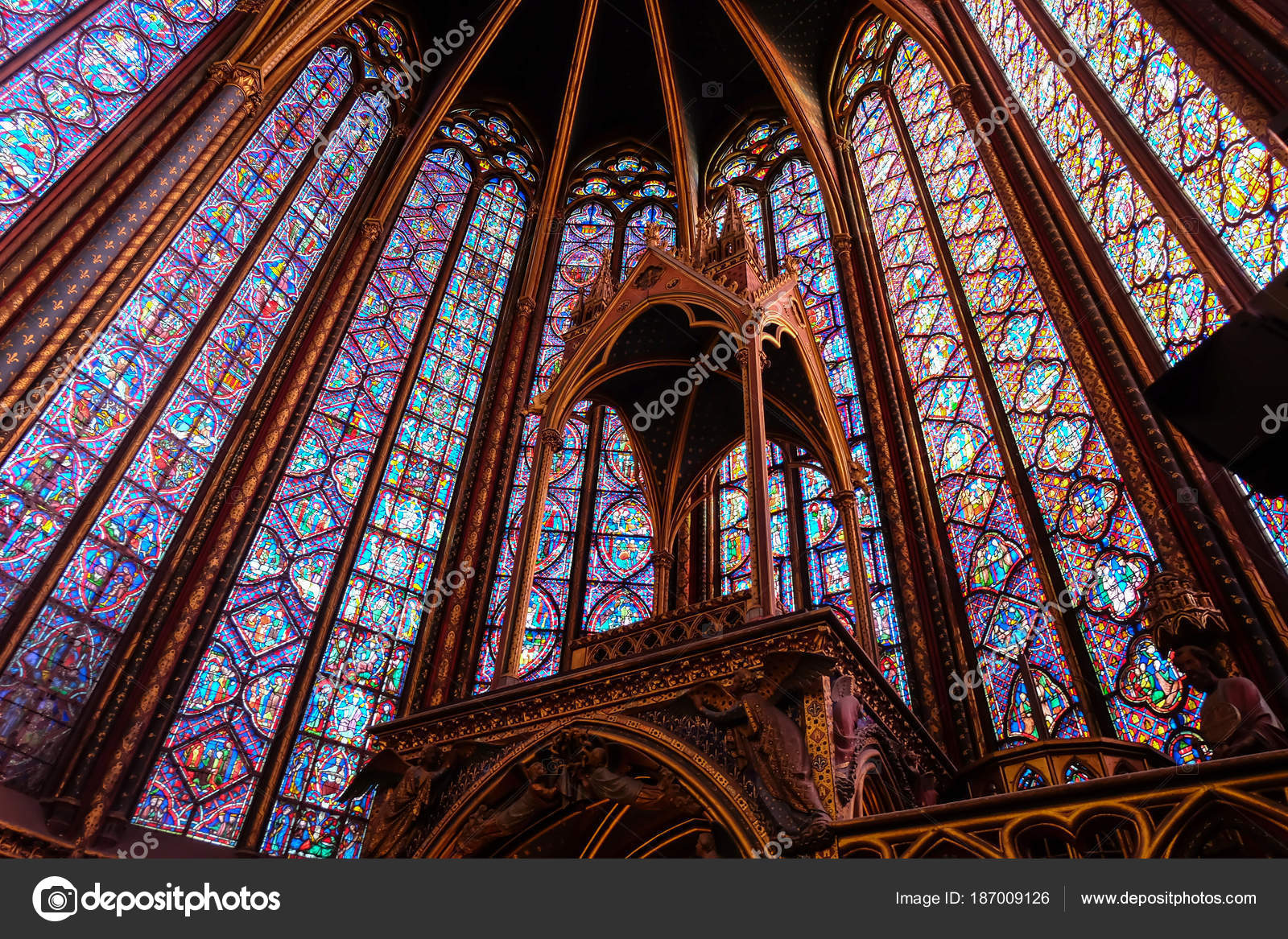 Paris Frankreich November 2017 Interieur Der Sainte Chapelle