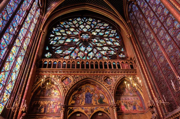 Paris Francja Listopada 2017 Wnętrza Sainte Chapelle Świętej Kaplicy Sainte — Zdjęcie stockowe